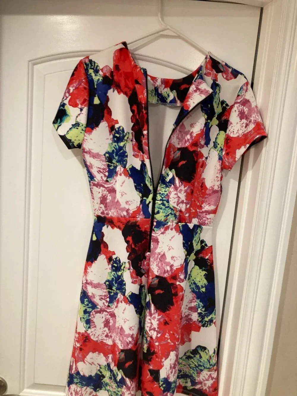 MILLY FOR DESIGN NATION WOMENS FLORAL PRINT SHORT SLEEVE DRESS SIZE 10